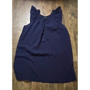 J.CREW WOMEN'S COTTON SWIM COVERUP/dress SIZE Large Navy Cotton